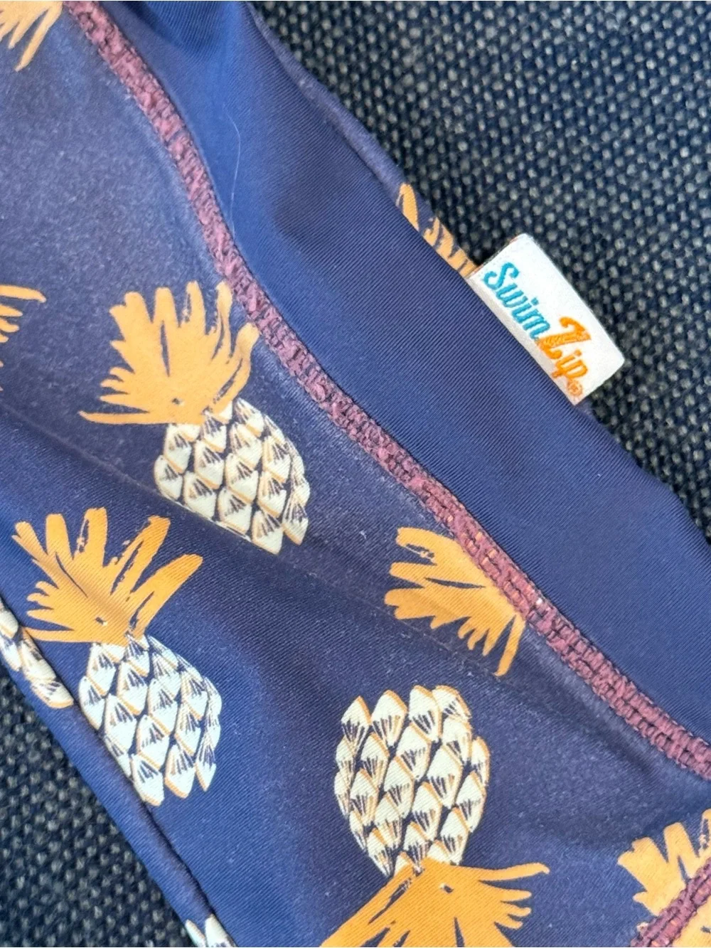 Navy Blue Pineapple Swimzip Full Body Swimsuit Long Sleeve Pants 3T/4T UPF 50